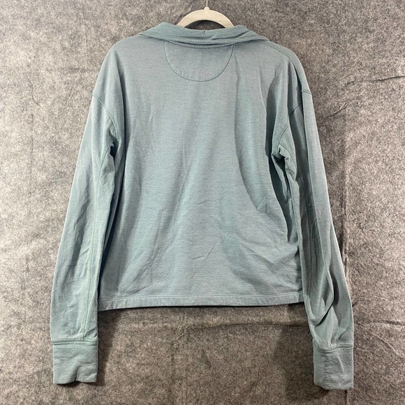 Outdoor Voices Sweatshirt Small Teal Blue OV Fleece 1/4 Zip Long Sleeve Pullover - Picture 3 of 8
